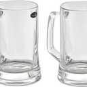 Amlong Crystal Lead-Free Beer Mug - 12 oz (Right For 1 Bottle), Set of 2 (Clear)