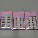 3 x Black Cat Eye Press on Nails Almond, Jofay Fashion Soft Gel Fake Nails Medium, Reusable & Stylish Acrylic False Nails, Stick on Nails for Women Girls Gift, Glue on Nails Kit 32 Pcs
