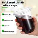 Baderke Clear Plastic Cups with Strawless Sip Lids Disposable Round Bottom Togo Cups for Coffee Smoothie Cold Beverage Coffee Shops and Party Catering(16 oz,50 Pcs)