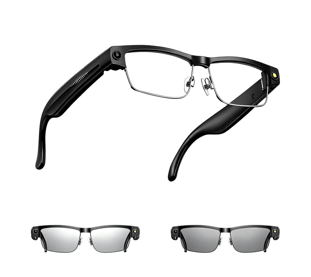 MNVOEQ Smart Glasses with Camera 4K, Video Recording.Bluetooth for Men & Women HandsFree Recording Glasses with Audio, AlPowered Wearable Tech