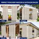 PureFit Sheer Outdoor Curtains for Patio Waterproof/Weatherproof, Fade Resistant Outside Voile Curtains for Gazebo, Front Porch, Pergola, Sun Filtering Privacy Curtain, 54 x 108 inch, Set of 2, Beige