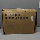 Pooqla 4 FT Marquee Light Up Letters, Black Marquee Letter Lights 4 Feet Tall for Birthday Decoration, Big Mosaic Letters Sign for Balloons Party Anniversary Wedding Decorations, Giant Warm White &