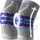 Knee Brace Compression Sleeve for Knee Pain Wraps Patella Stabilizer with Silicone Gel Spring Support, Hinged Kneepads Protector for Meniscus Tear Arthritis Men Women