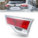 Tail Lights Taillights Assembly for 2014-2016 Toyota Highlander Left Inner, Halogen OE Red Rear Brake Signal Plate Tail Lamp Replacement With Bulb and Harness 815800E050(Passenger Side (Right))