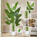 Bird of Paradise Artificial Tree 7ft Tall Faux Plant, Fake Banana Leaf Plant Indoor, Faux Palm Tree Faux Floor Plants Tropical Tree in Pot, Present for Friend Housewarming Decor