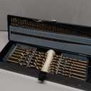 115Pcs Cobalt Drill Bits Set, M35 High Speed Steel, 135 Degree Tip, Twist Jobber Length Drill Bit Kit for Hardened Metal, Plastic and Wood with Metal Indexed Storage Case, 1/16"-1/2"