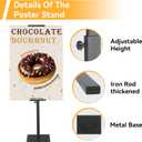 HUAZI 3PACK Poster Stand with Heavy Duty Base Sign Stand Holder Floor Freestanding Poster Board Stand Adjustable Height Up to 75inches, Black