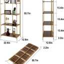 Crofy No Assembly Folding Bookshelf for Living Room, 4 Tier Gold Collapsible Book Shelf for Home Office, Portable Bookcase Storage Organizer