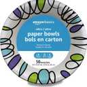 Amazon Basics Ultra Disposable Paper Bowls, 20 Oz, Microwave Safe, Soak Proof, Strong & Sturdy, White, 50 Count
