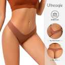 Seamless Thongs for Women V-Shaped No Show Panties Soft Comfortable Breathable Workout Underwear Multiple Pack (XL)