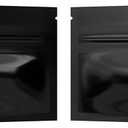 Mylar Style Barrier Bags Zipper w/Heat Seal 100 Bags (Gloss Black/Gloss Black, PR - 6x2".7")