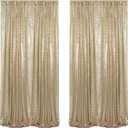 4FTx8FT Champagne Gold Sequin Backdrop Curtains 2 Panels Sparkly Background Drapes for Party (48"W x 96"L (Pack of 2))