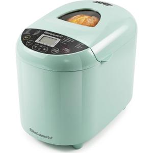 Elite Gourmet 2 Lb Programmable Bread Maker, 3 Sizes, 19 Presets, Mint