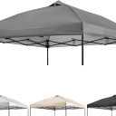 NINAT 10x10ft Canopy Replacement Top Pop Up Tent Cover Roof with Air Vent, Waterproof for Outdoor Garden Patio Pavilion Sun Shade(Top Only) Grey (Gray)
