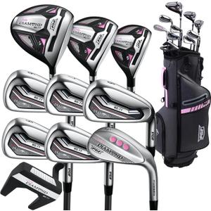 PGF Labs BD-77 Complete Golf Club Package Set for Men & Women [10-Pieces] Right Hand, Included A Driver no12, Fairway Hybrid no17, PGF Hybrid no23, 5 PGF Irons no6-9 and P, PGF Wedge no56, a PGF Putter