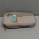 BAGSMART Travel Makeup Bag Large Capacity Cosmetic Bag, Wide-open Portable Make Up Bag Organizer for Women for Travel Essentials Travel-Size Toiletries Accessories Bottles, Brushes (Warm Gray)