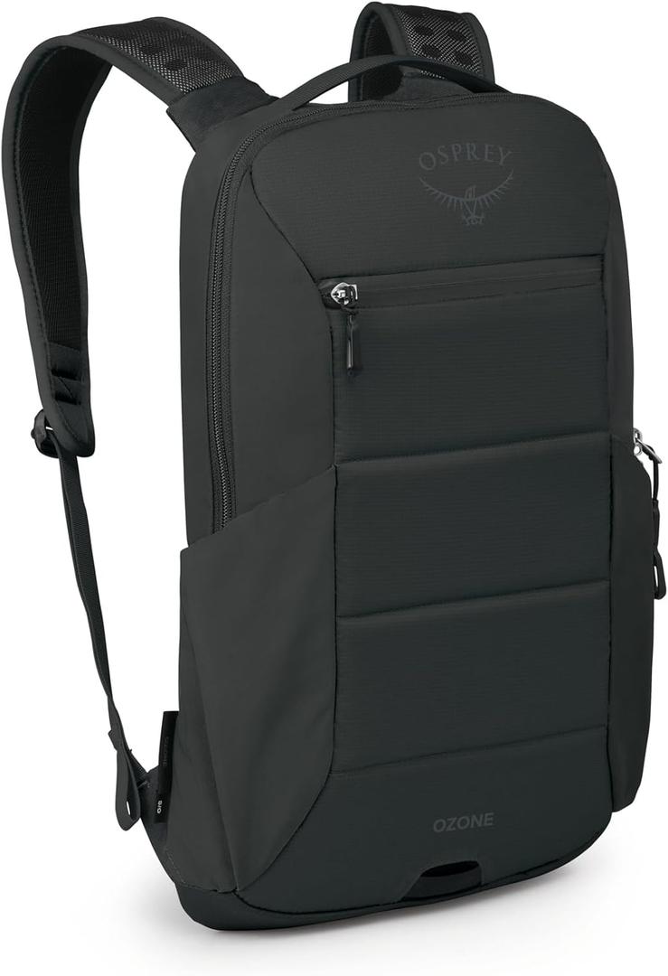 Osprey Ozone Slim Pack - Lightweight Laptop Backpack with AirScape Suspension, Water Bottle Pockets & Slim Travel Design - Fits Most 16" Laptops - Personal Item or Carry-On Compatible, Black