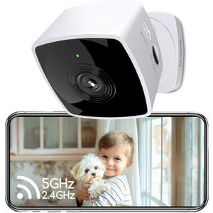 blurams 5GHz Cameras for Home Security, 2K Security Camera Indoor, Pet Camera with Phone App, Indoor Camera w/AI Motion Detection, 2-Way Audio, Compatible with Alexa&Google Home, WiFi 6