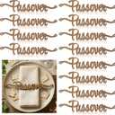 Yungyan 12 Pcs Passover Wooden Table Decorations Passover Plate Decor Centerpieces Wood Cutout Sign CHAG Sameach Table Topper for Seder Meal Home Desk Decor Jewish Holiday Party Supplies