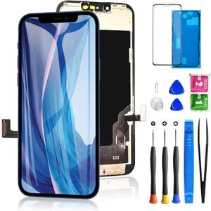 for iPhone 13 Screen Replacement 6.1 Inch, Diykitpl 3D Touch LCD Display for A2482, A2631, A2635, A2633, A2634, with Repair Tools Kit+Screen Tempered Protector+Waterproof Frame Adhesive Sticker