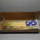 Super Tough Indoor Flagpole Kit with American Flag | 3ft x 5ft Flag, Flagpole, Base & Tassel | Cotton USA Flag with Gold Fringe (Metal Eagle)