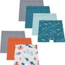 Hanes Boys' Organic Cotton, Pure Comfort Boxer Brief Underwear for Toddlers, Multipacks (4-5T, Blue, White, Green, Beige), Pack Of 7