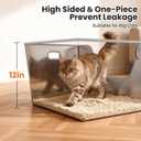 2 Pack XXL Stainless Steel Litter Box with 12'' High Sides,XXXL Metal Cat Litter Box with Tall Walls for Big & Multiple Cats,One-Piece Deep Maine Coon Litter Box with Low Entry,Anti-Leakage,Non-Sticky