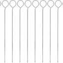 12 PCS 8 Inch Stainless Steel BBQ Skewers, Shish Kebab Kabob Metal Kebob Sticks, Reusable Grilling Skewers for Turkey Shrimp Chicken Fruit Vegetable Meat Beef