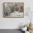 ARPEOTCY Framed Canvas Wall Art, Winter Landscape Christmas Decor, Living Room Snow Scenery Paintings Wall Decor, Home Bedroom Bathroom Vintage Decorations, Christmas Holiday Gifts, 12x16 Inch