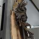 Filigree Arched Wall Mirror 22"x46" Retro Wall-Mounted Mirror with Vintage Ornate Carved Applique Hanging Leaning Antique Home Decor Mirror for Fireplace Living Room Entryway Hallway Bathroom, Bronze