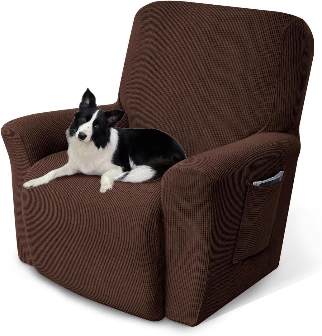 Recliner Chair Cover Lazy Boy Recliner Covers Recliner Covers for Recliner Chair 1 Piece Furniture Protector Prevent wear and pet Hair Recliner, Chocolate