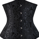 Zhitunemi Women's Lace Up Boned Jacquard Brocade Waist Training Underbust Corset, Small