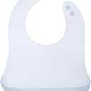 Olababy Fold N Go Silicone Baby Bib w Travel Case | Lightweight Design Eases Pressure Bruising for Infants & Toddlers (Blueberry)