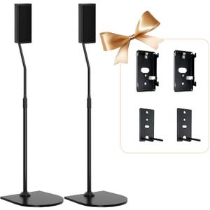 Adjustable Speaker Stand Pair for Bose Built in Cable Management wr Slideconnect Bracket, for UB-20, UFS-20 II, Lifestyle 600, CineMate II, Lifestyle SoundTouch, Acoustimass Series Bose Speaker Stands