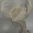 Flufymooz 100% Human Hair Clip In Bangs,360Real Human Hair Toppers for Women Natural Fringe Extensions with Invisible Clips-Silver White