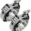ROADFORMER 3 inch V Band Clamp - 2 sets of Quick Release V band Exhaust Clamp Stainless Steel with Flanges for Automotive exhaust system, turbocharger, downpipe and mufflers (3" - 2 Pack)
