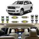 20 Piece White LED Interior Lights Kit for Toyota Sequoia 2008 2009 2010 2011 2012 2013 2014 2015 2016 2017 2018 2019 2020 2021 Super Bright 6000K LED Light Bulbs Package + Install Tool