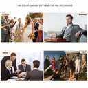 Furuyal Men Linen Casual Suit Summer Beach Wedding Suits Groomsmen Attire Prom Tuxedos Formal Outfit Vest+Pant Light Gray-XXL