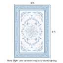 SOULFUL Medium Pile 8x10 Rugs for Living Room - Cozy Soft Underfoot Large Area Rug - Mist Blue Boho Floral - Washable Non-Slip - Perfect for Bedroom Kids Room Under Dining Table Office