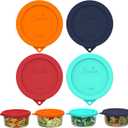 Sophico Sophico Round Silicone Storage Cover Lids Replacement for Anchor Hocking and Pyrex 7402-PC 6/7 Cup Glass Bowls (Container not Included) (MIX-4 pack)