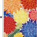 Outdoor Area Rug Washable Multicolored Patio Rug Tropical Botanical Modern Floral Outdoor Carpet Non-Slip for Patio, Deck, Backyard, Porch (8x10)