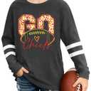Boys Girls Football Shirt Game Day T Shirt Sport Lover Long Sleeve Tops