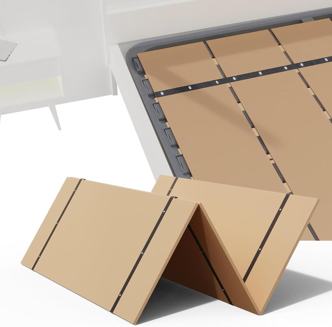 Bunkie Board, 6mm Thin, Queen Size (60 x 76 in) Heavy Duty Bed Panels Foldable Box Spring, Bed Support Slats under Mattress | Modular Portability Design, Easy Setup, Foldable, Low-Profile Design