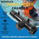 Pool Ionizer,4CH4002-R Pool Cleaner Ionizer Replacement Chamber for Hybrid Pool Treatment System, Fit for Above-Ground Pool, Hot Tub/Spa, In-Ground Pool (4CH4002-R)