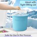 2 Gallon with Lid Reusable Silicone Bucket Pail Liner for Kitchen, Outdoor, Gardening, Camping, Thinset & Paint Food Grade, Foldable & Heat-Resistant Multi-Purpose,Blue