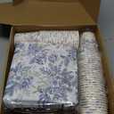 Newtay 250 Pcs Blue Floral Disposable Plates and Napkins Blue Gold Disposable Tableware Set for 50 Guests Paper Plates Napkins Cups for Wedding Bridal Shower Supplies