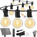 Brightown 158FT Solar String Lights Outdoor with Remote and 77 LED Shatterproof Bulbs, Dimmable & Timable, 3 Light Modes, Solar Patio String Lights Outdoor for Cafe, Garden, Deck, Outside Wedding