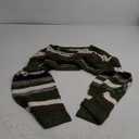 SHENHE Women's Crochet Shrugs Striped Long Bell Sleeve Baggy Knit Sweater Crop Top Fairy Grunge, Green White Multi, M