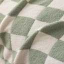 Ultra-Soft Buffalo Checkerboard Grid Fluffy Microfiber Knitted Throw Blanket Super Cozy Lightweight Checkered Bed Blanket for Sofa Couch Bed Matcha 51"X63"