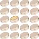 2 oz / 60ml Screw Top Aluminum Tin Jar with Screw Lid and Blank Labels - Pack of 23 (Champagne)